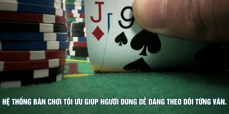 Hệ thống bàn chơi tối ưu giúp người dùng dễ dàng theo dõi từng ván.